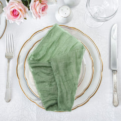 Lofaris 6 Pack Gauze Cheesecloth Boho Wedding Cloth Napkins
