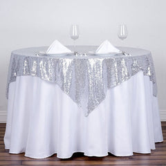 Lofaris 60X60 Inch Duchess Sequin Square Table Overlay