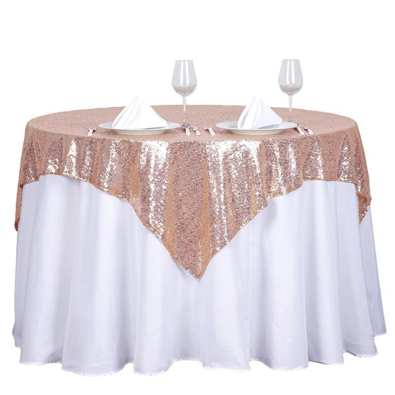 Lofaris 60X60 Inch Duchess Sequin Square Table Overlay