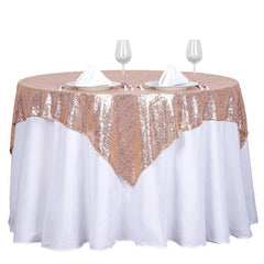 Lofaris 60X60 Inch Duchess Sequin Square Table Overlay
