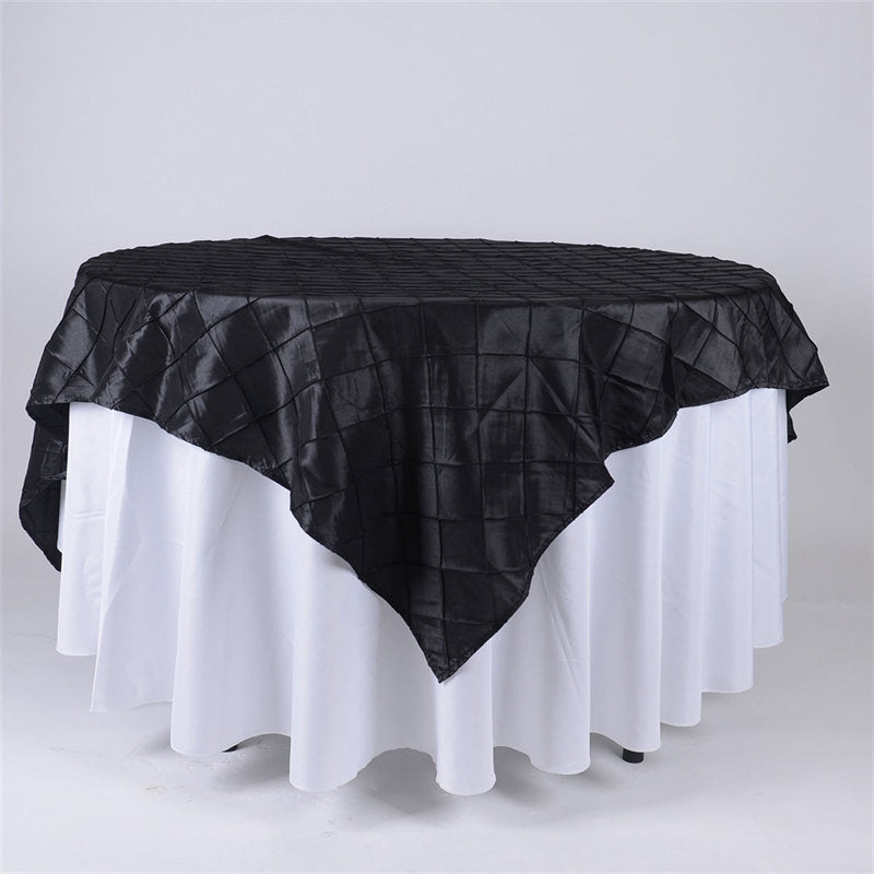 Lofaris 60X60 Inch Taffeta Pintuck Square Table Overlay