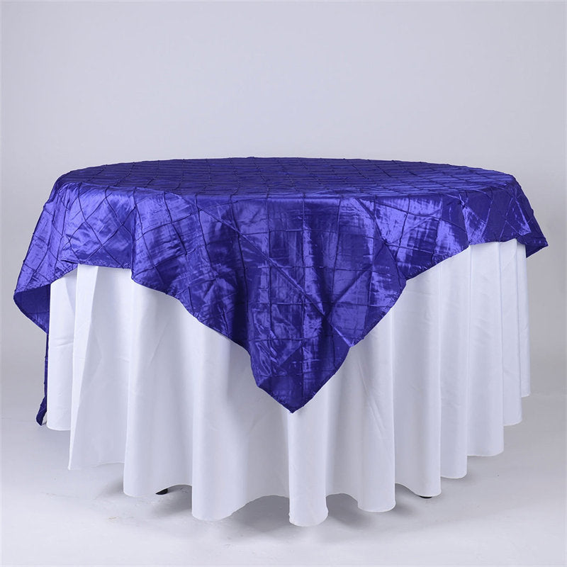 Lofaris 60X60 Inch Taffeta Pintuck Square Table Overlay