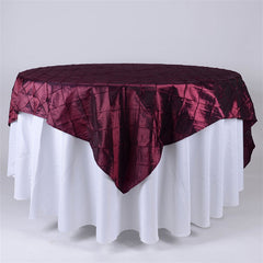 Lofaris 60X60 Inch Taffeta Pintuck Square Table Overlay
