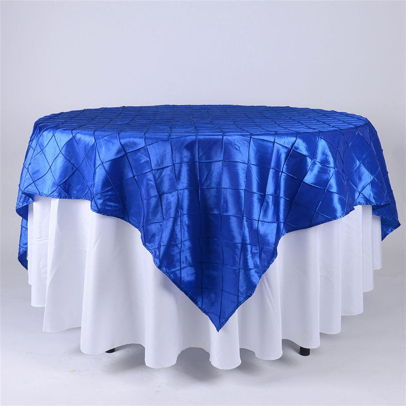 Lofaris 60X60 Inch Taffeta Pintuck Square Table Overlay