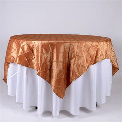 Lofaris 60X60 Inch Taffeta Pintuck Square Table Overlay