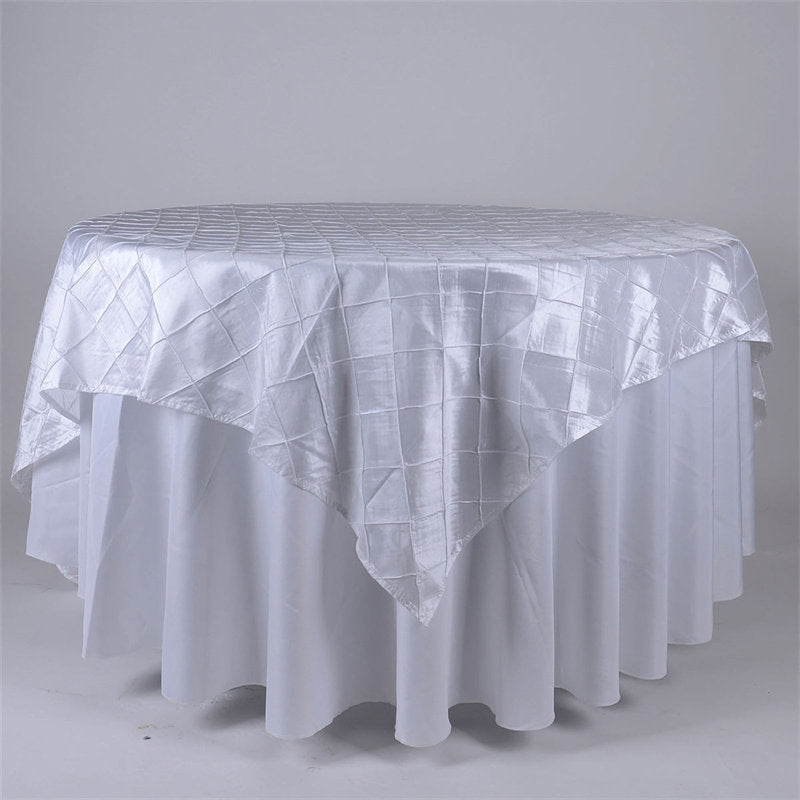 Lofaris 60X60 Inch Taffeta Pintuck Square Table Overlay