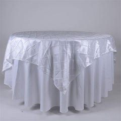 Lofaris 60X60 Inch Taffeta Pintuck Square Table Overlay
