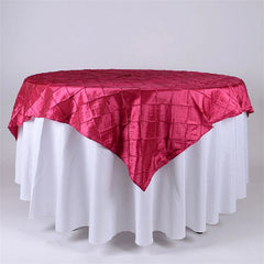 Lofaris 60X60 Inch Taffeta Pintuck Square Table Overlay