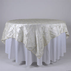 Lofaris 60X60 Inch Taffeta Pintuck Square Table Overlay