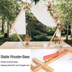 Lofaris 7.5X6.5Ft Light Wooden Hexagon Wedding Arch Decor