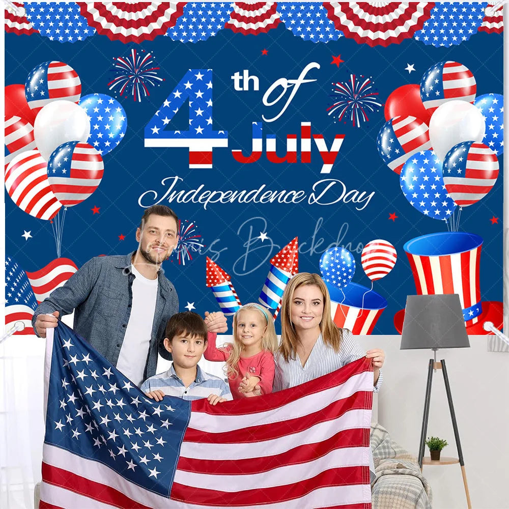 Lofaris (7 Day Delivery) 4th of July Balloon Independence Backdrop