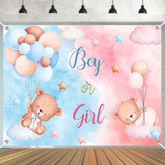 Lofaris (7 Day Delivery) Bear Pink Or Blue Baby Shower Backdrop