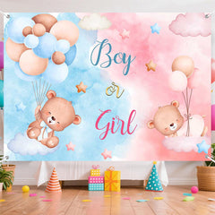 Lofaris (7 Day Delivery) Bear Pink Or Blue Baby Shower Backdrop
