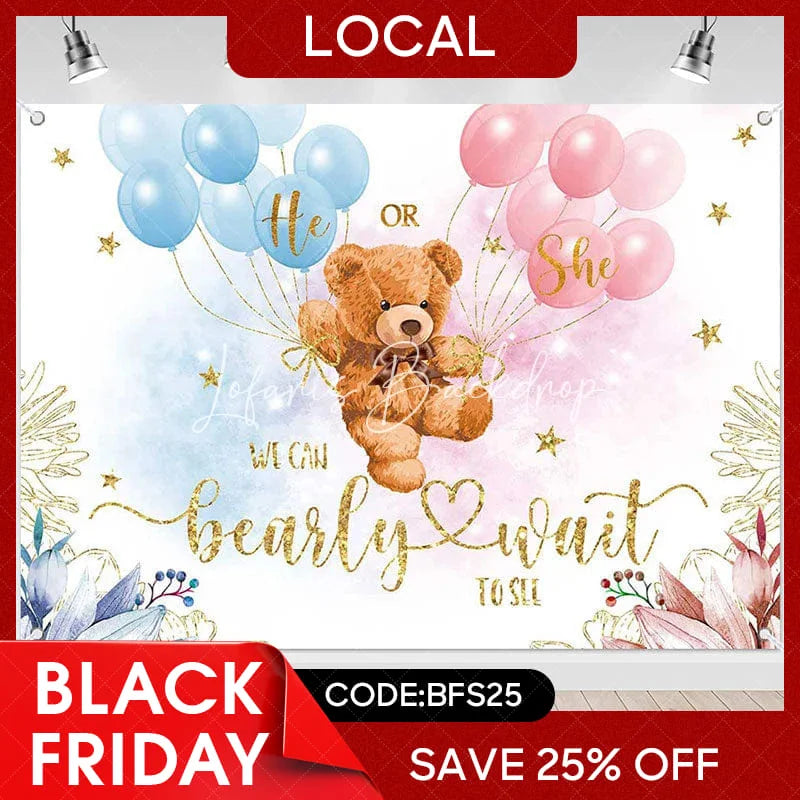 Lofaris (7 Day Delivery) Bearly Wait Baby Shower Party Backdrop