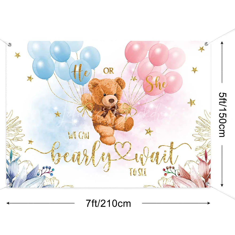 Lofaris (7 Day Delivery) Bearly Wait Baby Shower Party Backdrop