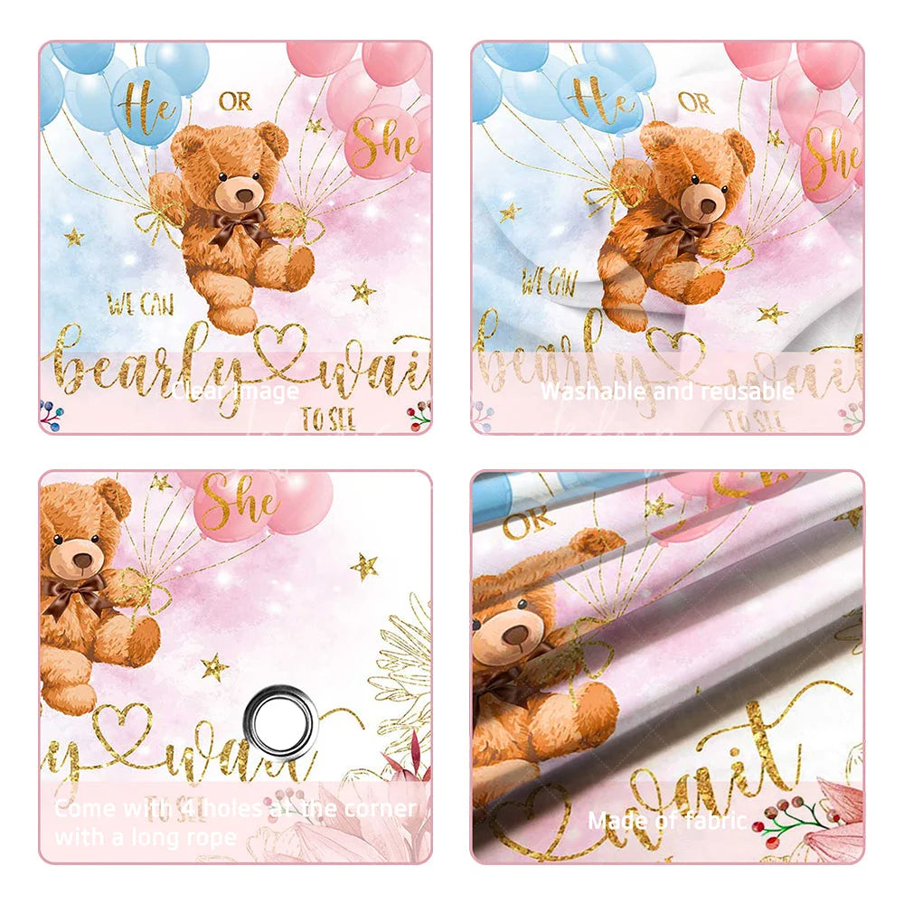 Lofaris (7 Day Delivery) Bearly Wait Baby Shower Party Backdrop