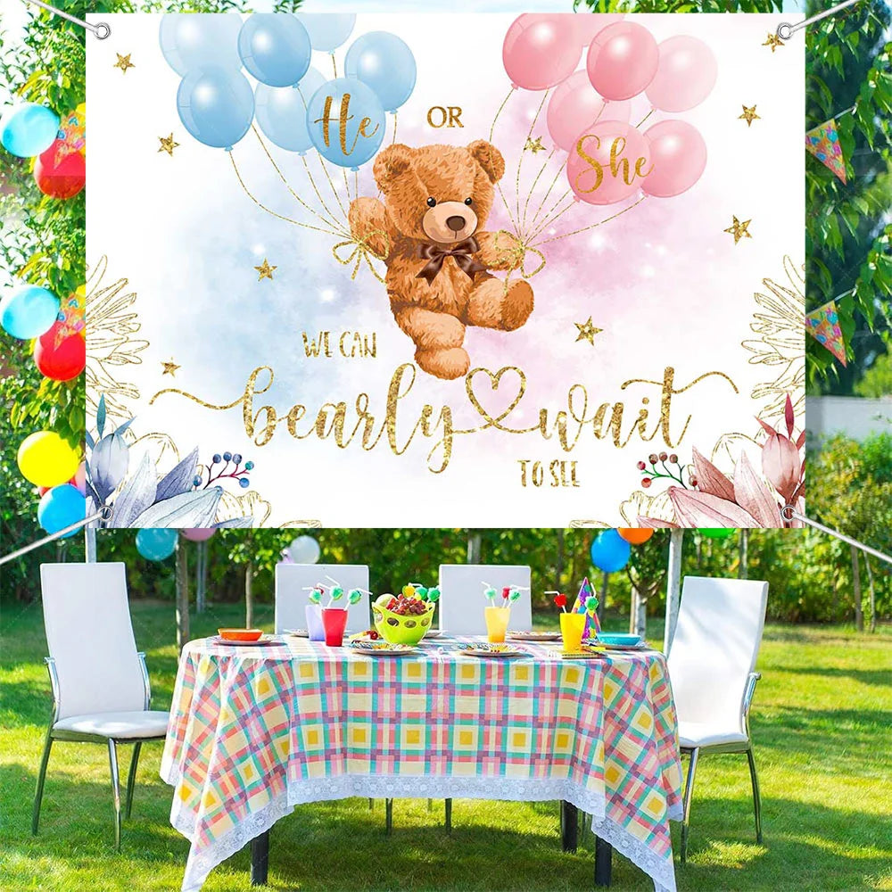 Lofaris (7 Day Delivery) Bearly Wait Baby Shower Party Backdrop