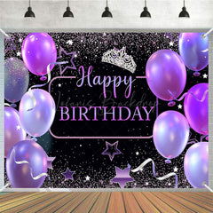 Lofaris (7 Day Delivery) Birthday Balloon Purple Party Backdrop