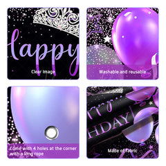 Lofaris (7 Day Delivery) Birthday Balloon Purple Party Backdrop
