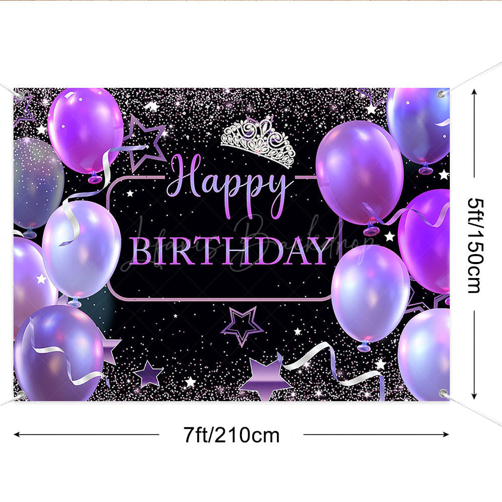 Lofaris (7 Day Delivery) Birthday Balloon Purple Party Backdrop