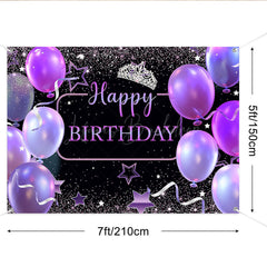 Lofaris (7 Day Delivery) Birthday Balloon Purple Party Backdrop
