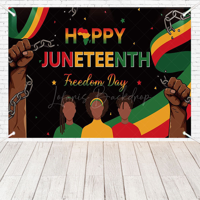 Lofaris (7 Day Delivery) Freedom Happy Juneteenth Backdrop