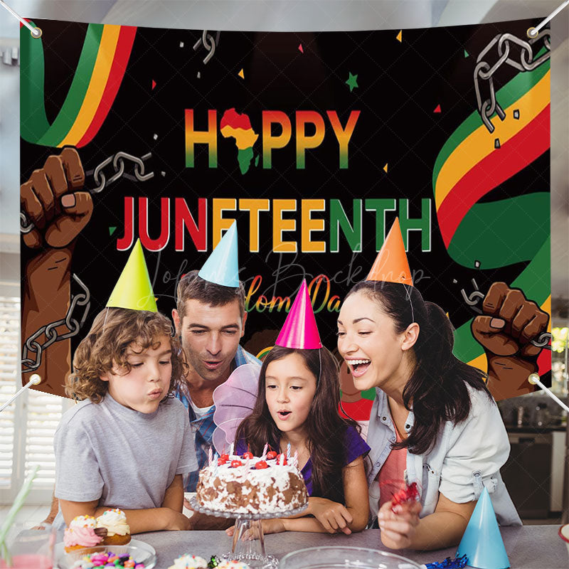 Lofaris (7 Day Delivery) Freedom Happy Juneteenth Backdrop