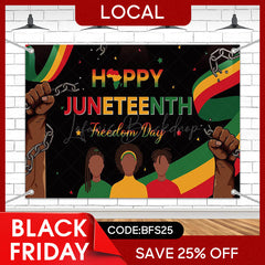 Lofaris (7 Day Delivery) Freedom Happy Juneteenth Backdrop