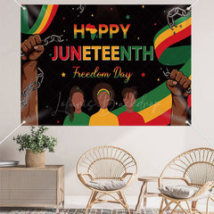 Lofaris (7 Day Delivery) Freedom Happy Juneteenth Backdrop