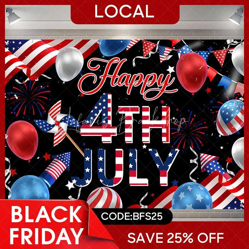 Lofaris (7 Day Delivery) Independence US Flag Backdrop