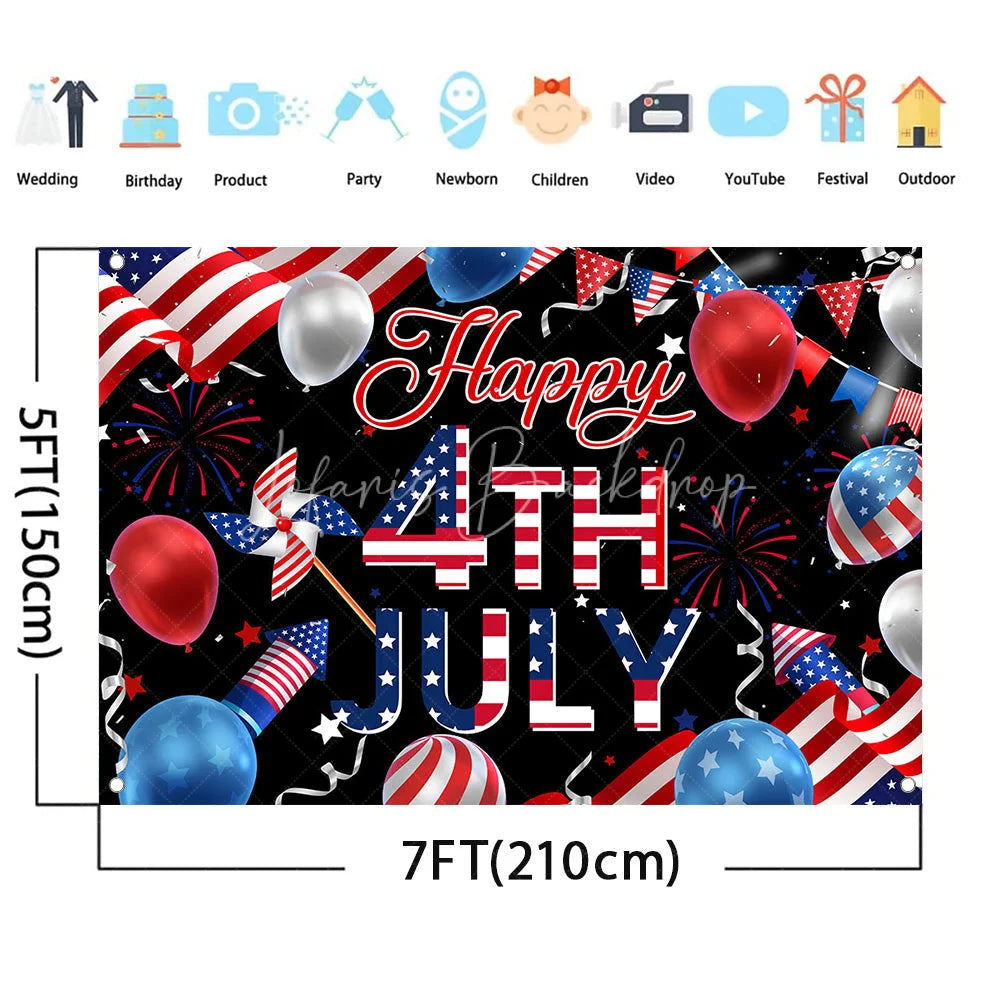 Lofaris (7 Day Delivery) Independence US Flag Backdrop