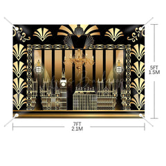 Lofaris (7 Day Delivery) Luxury Black Gold Gatsby Birthday Backdrop