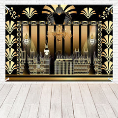 Lofaris (7 Day Delivery) Luxury Black Gold Gatsby Birthday Backdrop