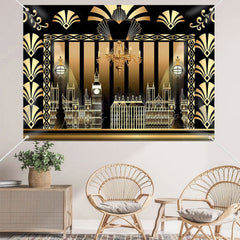 Lofaris (7 Day Delivery) Luxury Black Gold Gatsby Birthday Backdrop