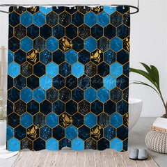 Lofaris (7 Day Delivery) Royal Blue Honeycomb Upholstery Shower Curtain Kit