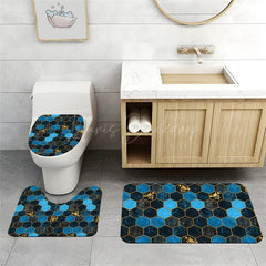 Lofaris (7 Day Delivery) Royal Blue Honeycomb Upholstery Shower Curtain Kit