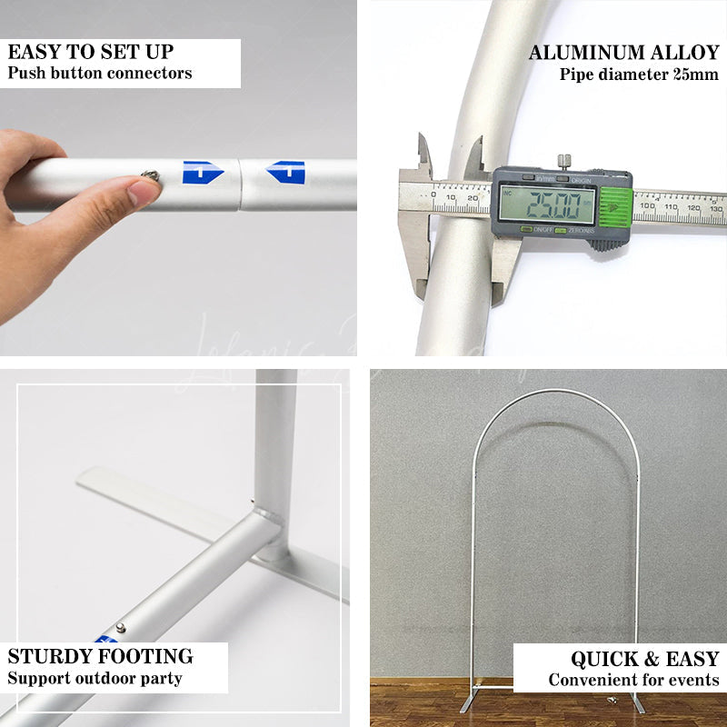 Lofaris (7 Day Delivery) Silver Wedding Backdrop Flower Arch Frame Party Decor