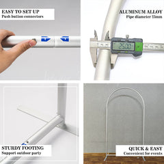 Lofaris (7 Day Delivery) Silver Wedding Backdrop Flower Arch Frame Party Decor