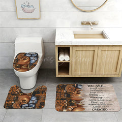 Lofaris (7 Day Delivery) Women Flower Bible Motivational Quotes Shower Curtain Kit