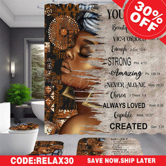 Lofaris (7 Day Delivery) Women Flower Bible Motivational Quotes Shower Curtain Kit