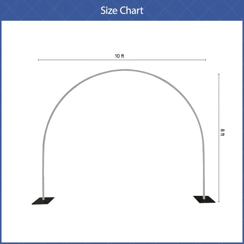 Lofaris (7 Day Delivery) Wide Arch 10x8ft Wedding Stand Balloon Semi-circle Frame