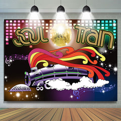 Lofaris 70s Soul Train Theme Neon Sign Birthday Party Backdrop