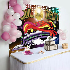 Lofaris 70s Soul Train Theme Neon Sign Birthday Party Backdrop