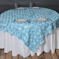 Lofaris 72X72 Inch 3D Rosette Satin Square Table Overlay