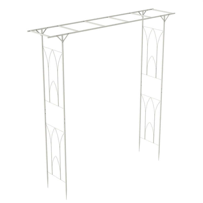 Lofaris 7X7Ft White Outdoors Square Wreath Wedding Metal Stand