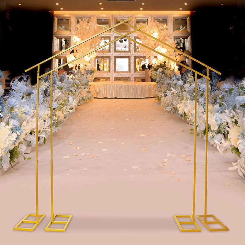 Lofaris 7X8.5FT Heavy Duty New Style Gold Wedding Arch Backdrop