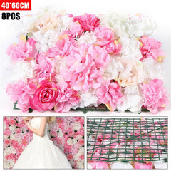 Lofaris 8Pcs Beautiful Artificial Flower Wall Panels Silk Rose Wedding