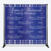 Custom Blue Metal Texture Family Reunion Backdrop