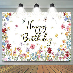 Spring Colorful Floral Backdrop For Birthday Party