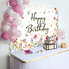 Spring Colorful Floral Backdrop For Birthday Party